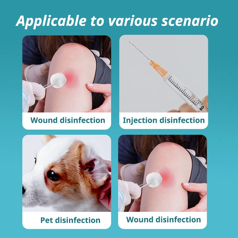 25pcs Iodine Disinfection Cotton Balls With Tweezers ​Disposable Skin Antiseptic Swabs ​Daily Cleaning Wound Home Care Essential