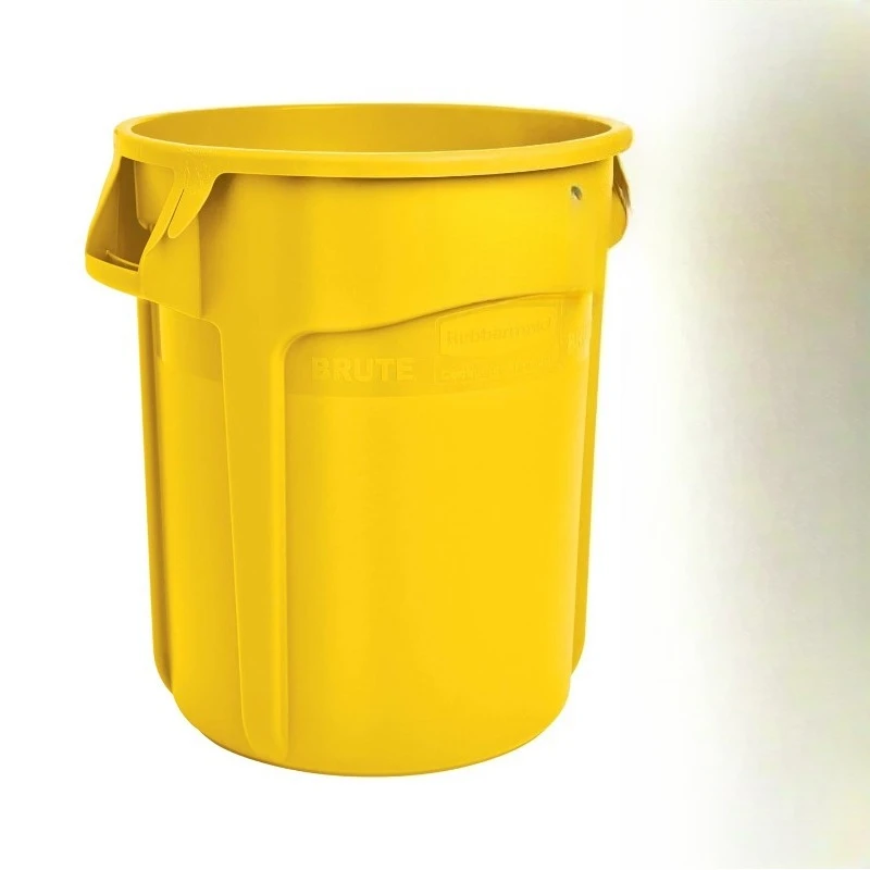 

Коммерческие товары BRUTE Сверхмощный круглый мусорный бак для мусора, 10 галлонов, желтый, уличный контейнер для мусора для ландшафта