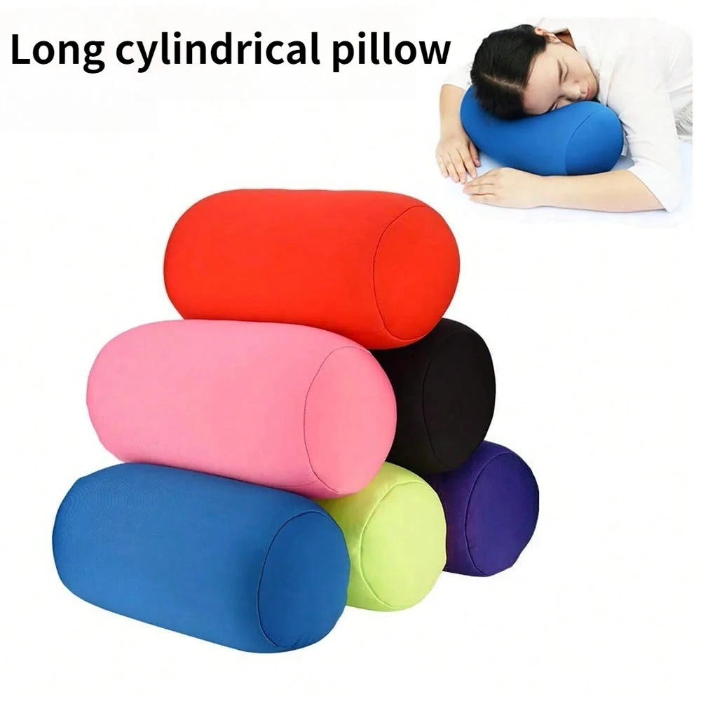 Langes, rundes, einfarbiges Nackenkissen, Nackenstütze, Kopfstütze für Schlafzimmer, Sitzzimmer