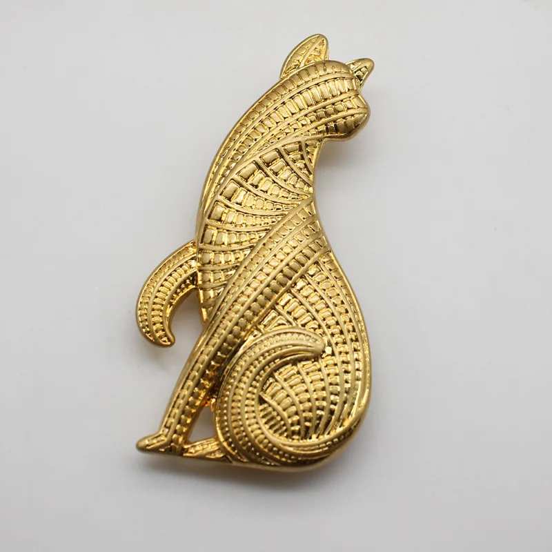 Abstract tiger cat brooch of medieval animals in Europe and America
