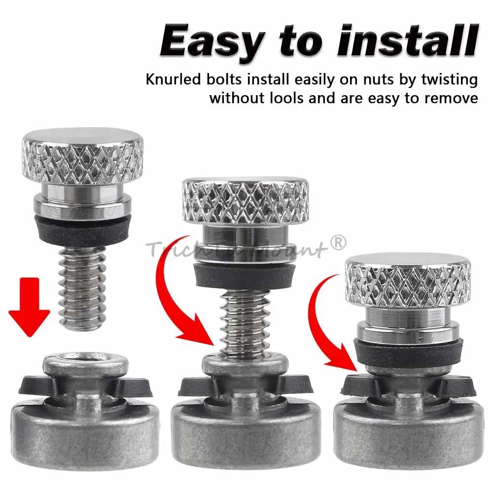 Sekrup Baut Dudukan Jok Motor 1/4' 20 Thread, Sekrup Jok, Mur Dudukan, Tutup Kenop untuk Harley Sportster Touring Street Glide