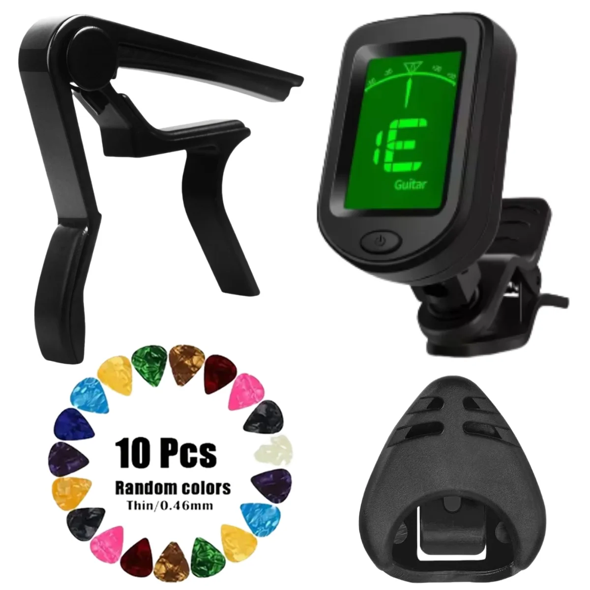 Miwayer Guitar Beginner Accessories Set w/Guitar Tuner Includes/Guitar Capo/10 picks/Plectrum Holder/Fast Accurate Tuning