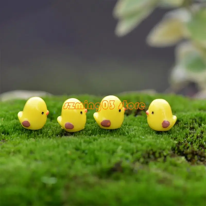 Conjunto H9EC 5 figuras miniatura pintinho amarelo para crianças da sala e presentes dando desktop jardim Decors