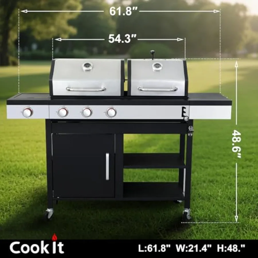 Propane Charcoal Grill Combo 2