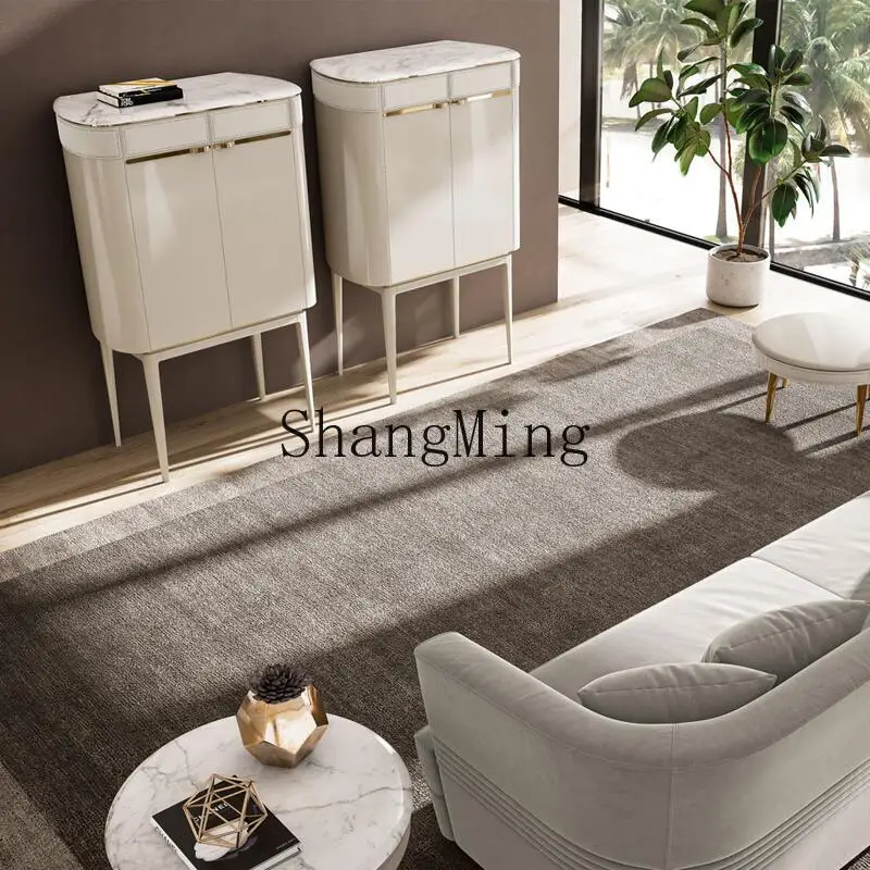 

CLLight Luxury Wine Cabinet Solid Wood Tempered Glass Laminate Decoration Living Room Household Wine Cabinet