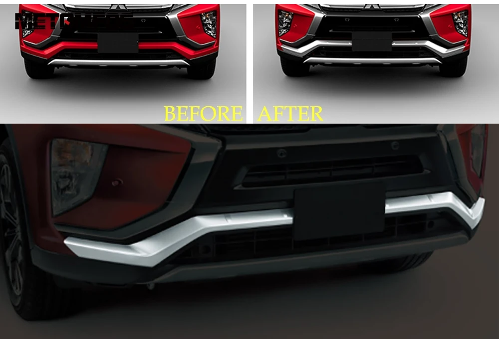 For Mitsubishi Eclipse Cross 2017 2018 2019 2020 Matte Front Corner Bumper Lip Trim Anti-Collision Strip Accessories Car Styling