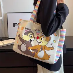 Płócienne torby Crossbody Disney nowe tęczowy pasek torba typu all-in-torba na jedno ramię o dużej pojemności książki dla studentów dojeżdżających do pracy