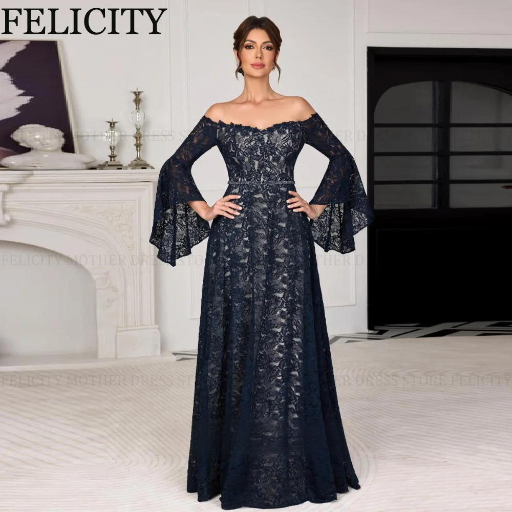 FELICITY Customized Gorgeous Mother of the Bride Dress 2026 Lace A-line Off-Shoulder Long Wedding Guest Dress Party Evening Gown