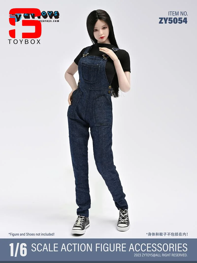 ZYTOYS ZY5054 ZY5055 1/6 mono vaquero/falda larga conjunto de camiseta modelo de ropa apto para muñecas de cuerpo de figura de acción de soldado femenino de 12 pulgadas