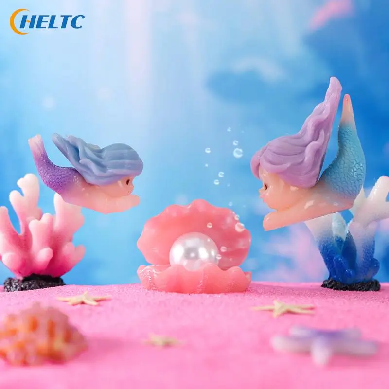 1pcs Cute Micro Landscape Colorful Artificial Coral Mermaid Resin Ornaments For Fish Tank Aquarium Home Decorations Accessories