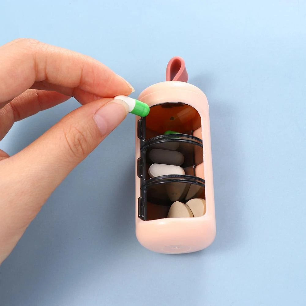 Pocket Carry 3 Grid Pill Storage Box Separate Compartments Supplement Capsule Tablet Organizer For Travel Outdoor Activities