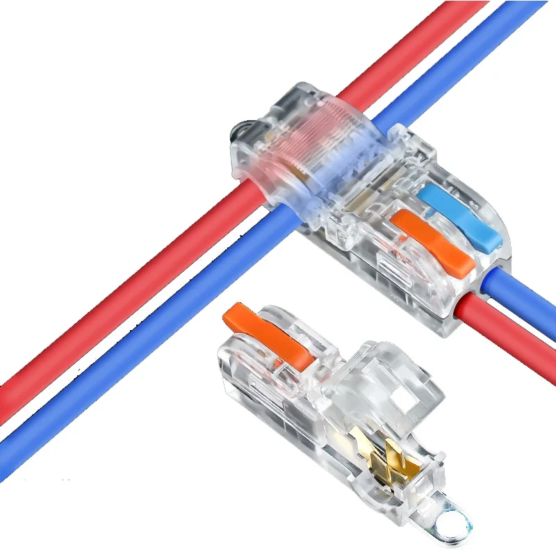 

T-Type No-Break Cable Clip Quick Wiring Terminal Copper Connector - One in One out Two in Four out Split Parallel Connection