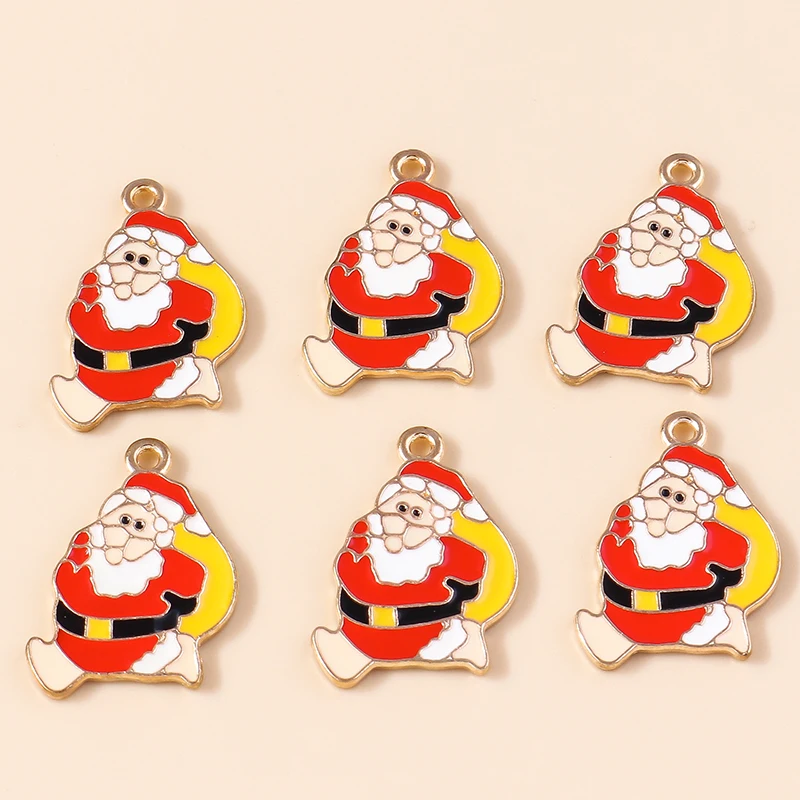 20 قطعة 16x22 مللي متر لطيف المينا عيد الميلاد سانتا كلوز Charms المعلقات لصنع المجوهرات انخفاض الأقراط القلائد DIY بها بنفسك الاكسسوارات الحرفية #3