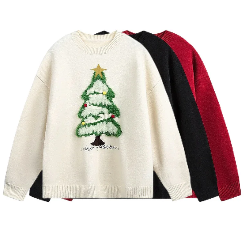 

Вязаный свитер большого размера в виде рождественской елки для мужчин, осенне-зимний пуловер