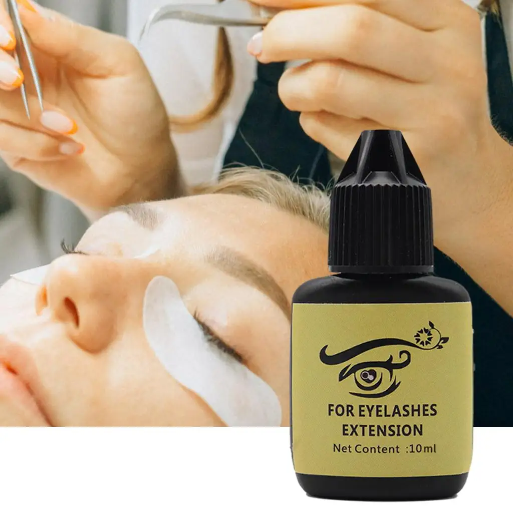 Cola para cílios 10ml adesivo transparente para cílios 2-3 segundos de secagem à prova d'água para uso em salão de beleza e maquiagem nude