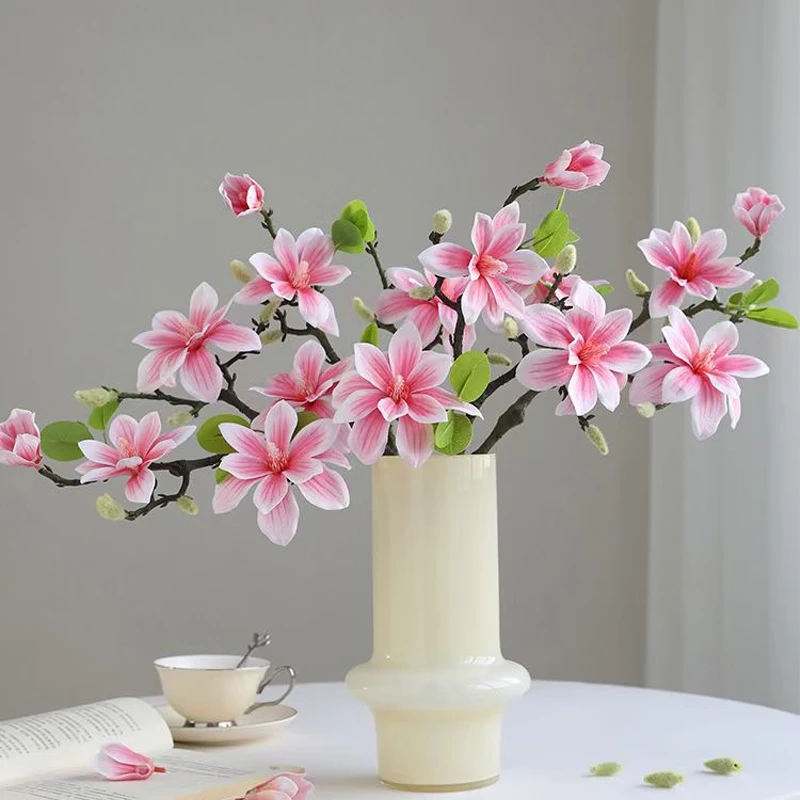 Artificial Magnolia Flower Real Touch Orchid For Home Wedding Party Decoration Fake Flower Dining Table Flowers Centerpiece