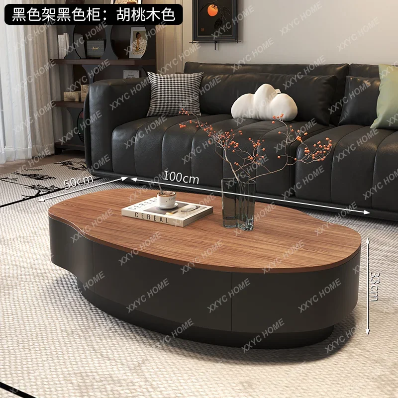 

Round Transparent Coffee Table Books Wood Unique Glass Side Table Drawers Living Room Lounge Suite Furniture