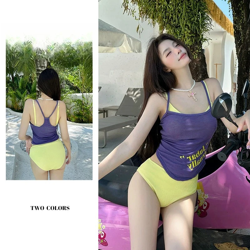 

Корейский стильный купальник Ins, женский разделенный бикини, комплект из 3 предметов, Pure Desire Hottie, горячий весенний купальник, женский купальный костюм, комплект бикини