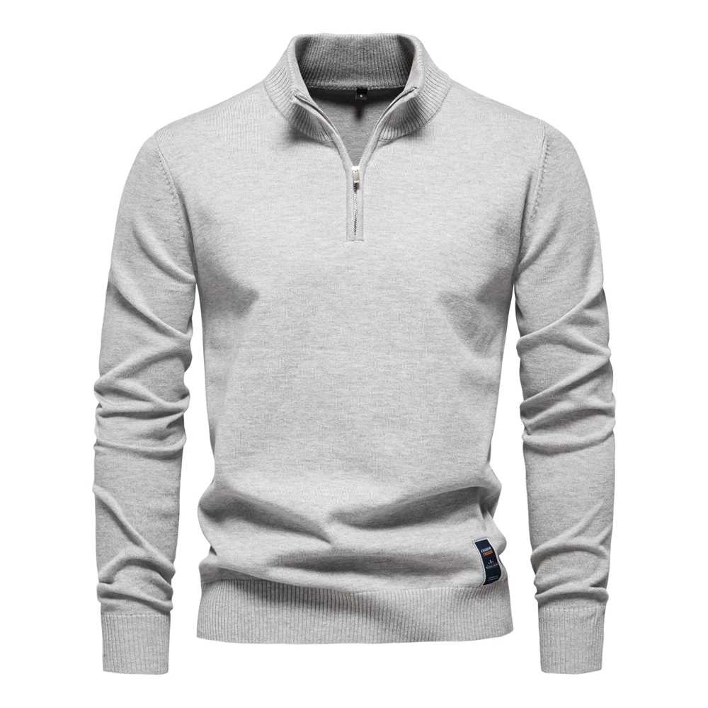 AIOPESON Quarter-Zip Polo Sweater 3
