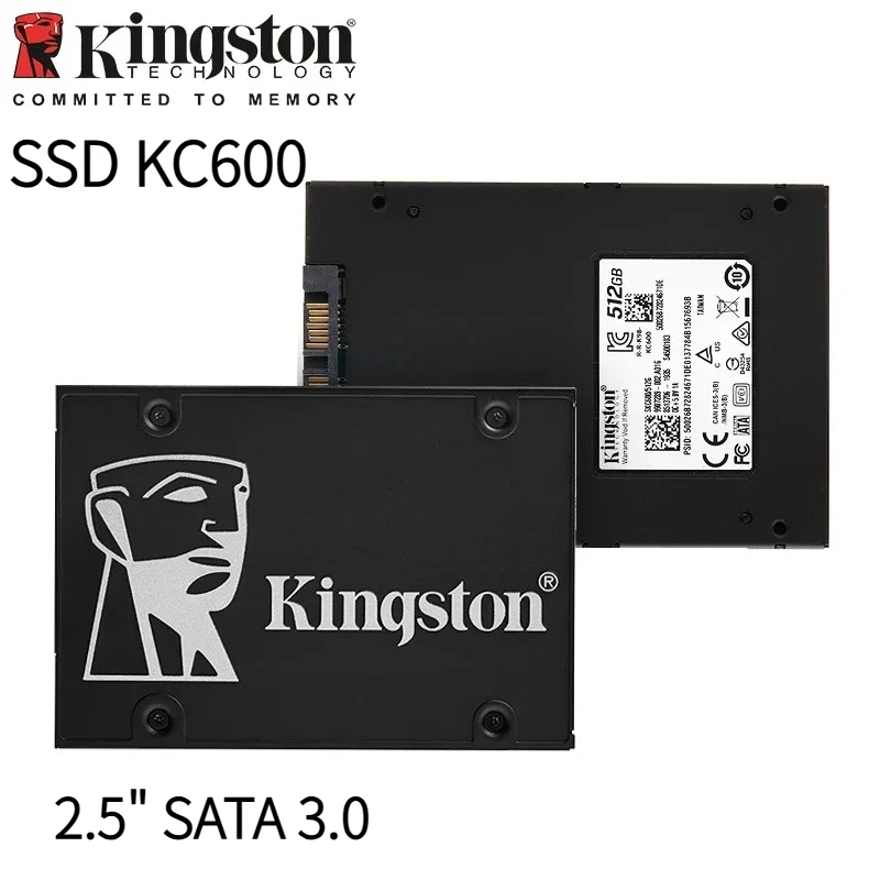 Kingston 2.5" SATA 3.0 SSD KC600 Solid State Drive 256GB 512GB 1TB 3D TLC internal Hard Drive for Laptop and Desktop Computer