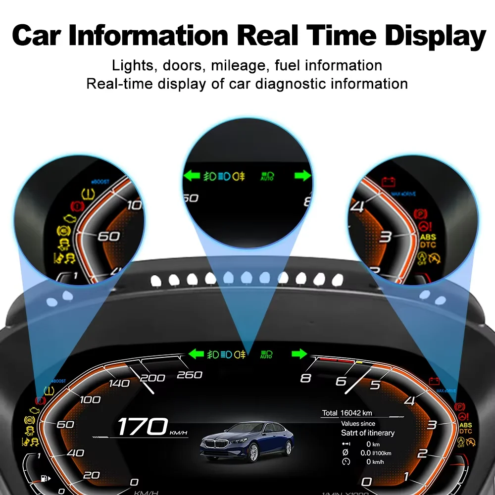 M Sport 12.3 بوصة سيارة عداد المسافات الرقمي شاشة Carplay لسيارات BMW 5 Series E60 E60 سرعة متر قمرة القيادة الافتراضية LCD العنقودية الرقمية