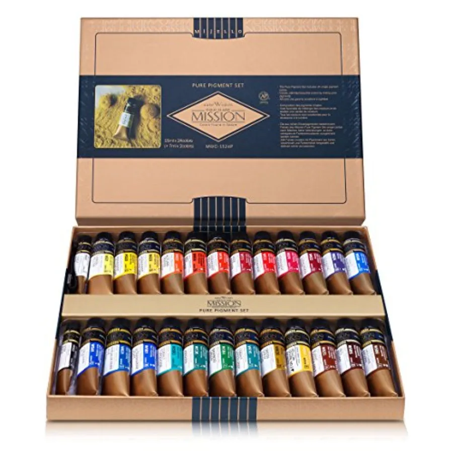 

Mission Gold Class Pure Pigment Watercolor MWC-1524P 15ml x 24 Colors 7 Milliliter x 2ea