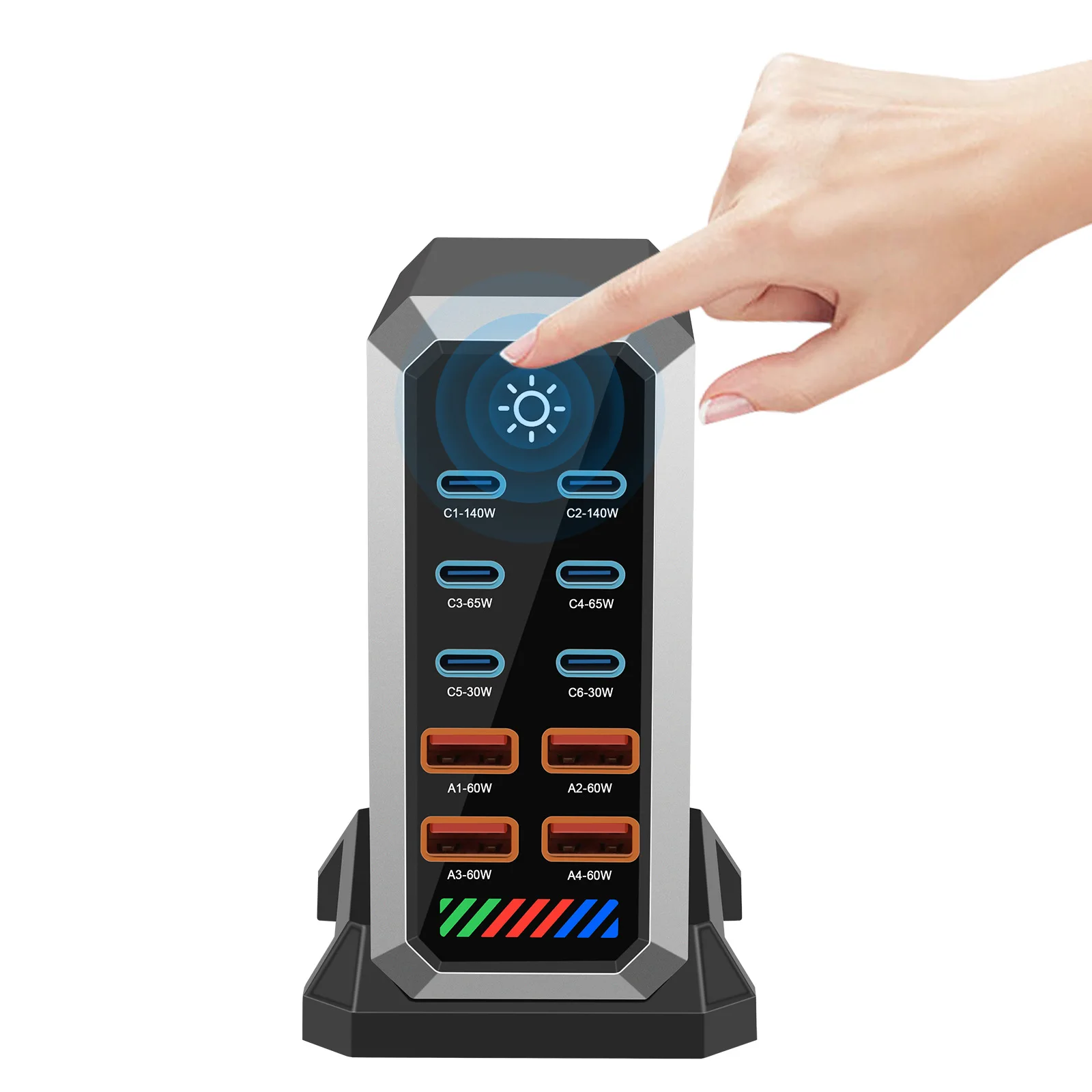 660W Fast USB C GaN Ⅲ Pro Charger Block,10 Port Charging Station,Dual 140W PD3.1 PPS Fast Charging Station for Multiple Laptop - Image 2