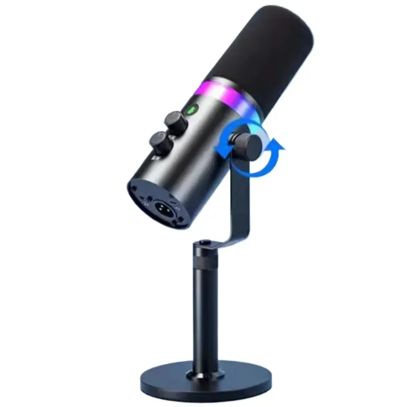 Dynamic desktop microphone, desktop computer live streaming host with recording noise reduction microphone