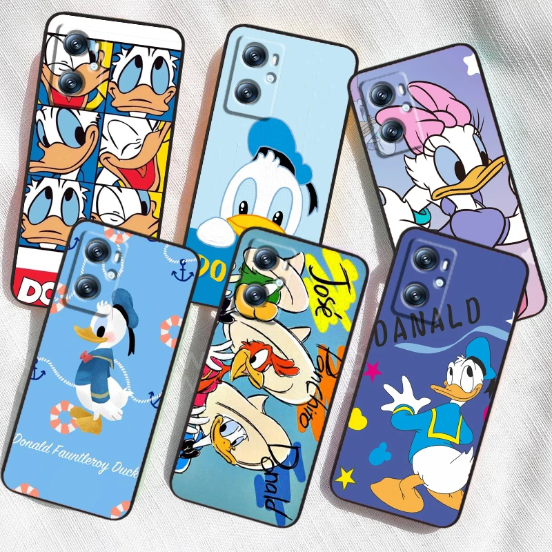 Anime Donald Duck Cute For OPPO Find X6 X5 X3 A54S A5 A94 A16 A53S A57 A74 A72 A98 A78 A96 A9 5G Black Funda Phone Case