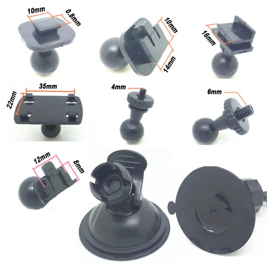 7 Type Ball Head Car DVR Holder for Auto Dvr Mounts GPS DV Camera Suction Cup Bracket Universal Driving Recorder Dash Cam Base