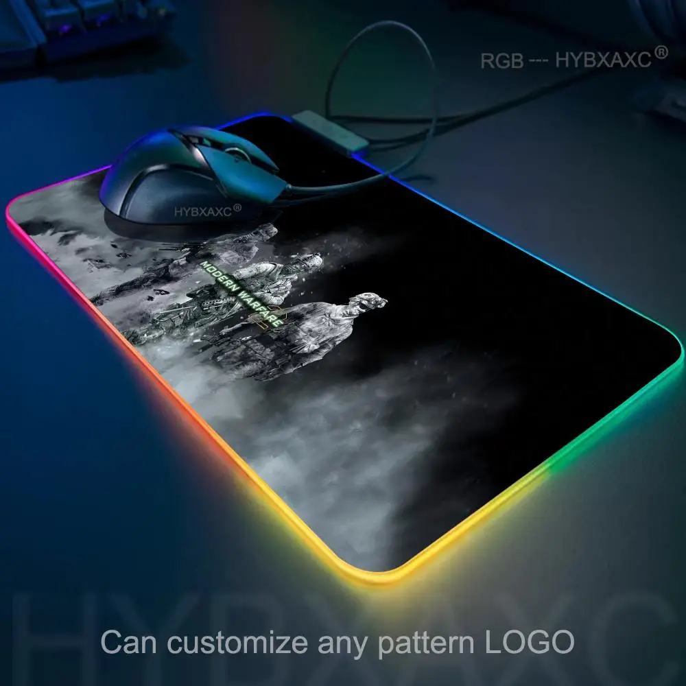 Warzone Mouse Pad RGB Gaming Mouse Pad Desk Mat HD Gamer Large LED Light XXL MousePads PC Computer Carpet