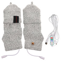Heated Gloves Winter Mittens Thermal Adjustable USB Knitting Rechargeable Men Women Fingerless Full Half Gloves