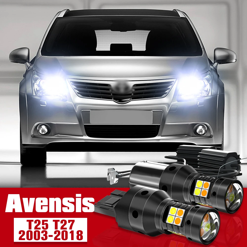 

2x LED Accessories Dual Mode Turn Signal+Daytime Running Light DRL For Toyota Avensis T25 T27 2003-2018 2007 2008 2009 2010 2011