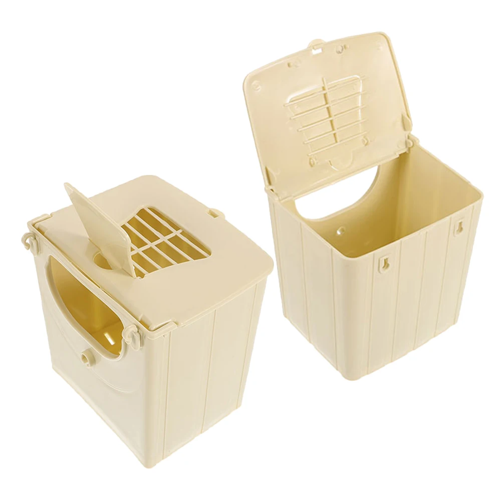 

2Pcs Bird Breeding Box Durable ABS Plastic Small Nests for Finches Budgie Parakeet Beige Easy Installation Multifunctional