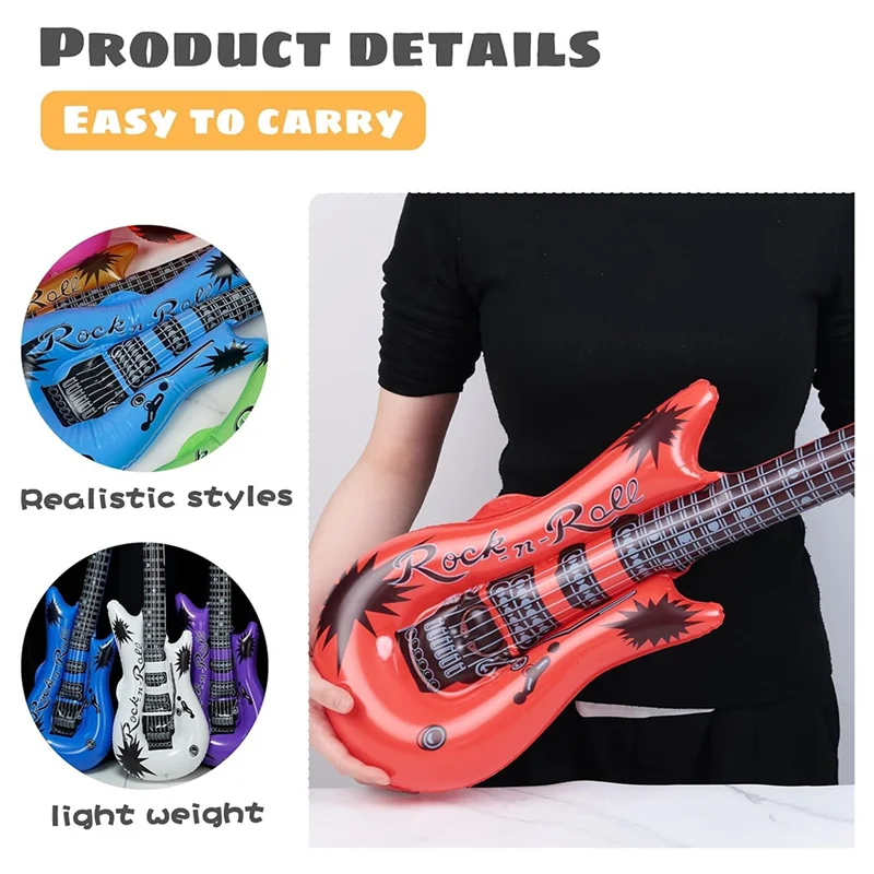ABWE-guitare gonflable, guitare à soufflage, adaptée aux cadeaux pour enfants, fêtes de vacances