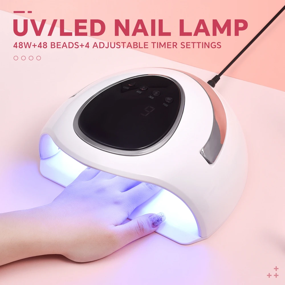 Lampe LED UV 48W à séchage rapide pour vernis à ongles, gel, longue durée, 3 modes de minuterie, outil de traitement et de durcissement de manucure