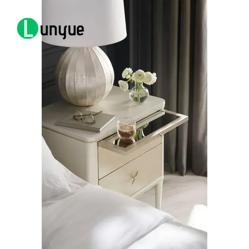 Caracole Classic Contemporary Bedside Table with Classic Finishes Modern Nightstand for Bedroom Living Room Home Furniture