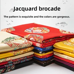 Chinese Style Jacquard Brocade Fabric Dragon By The Meter for Dress Cheongsam Hanfu Bags Pillow Sewing Women Cloth Smooth Red