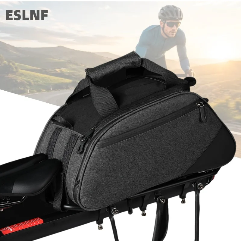 ESLNF Mountain Bike Rack Bag Rainproof Reflective Small Pannier Multifunctional Handbag Bicycle Bag