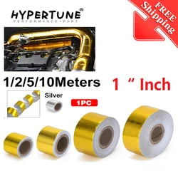 A Gold 1'' Thermal exhaust Tape Air Intake Heat Insulation Shield Wrap Reflective Heat Barrier Self Adhesive Engine 1 Inch 5/10M