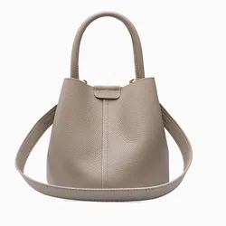 100% borsa composita in vera pelle borsa a secchiello Casual da donna per Shopper Office Ladies Solid Shoulder Crossbody Bags borse