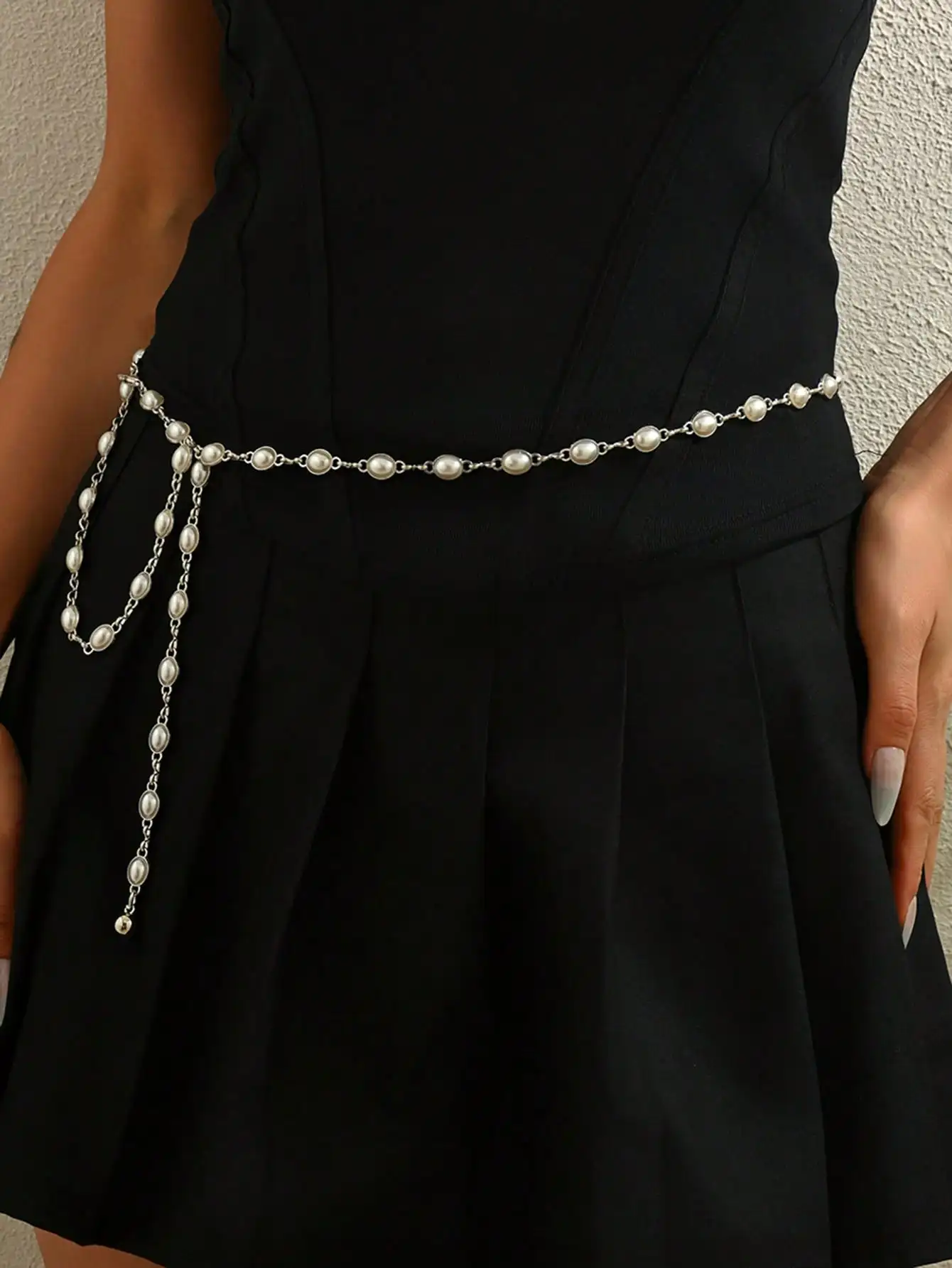 

Винтажный минималистичный пояс-цепочка с искусственным жемчугом для женщин, элегантный дизайн для повседневной носки, вечеринок и отпуска