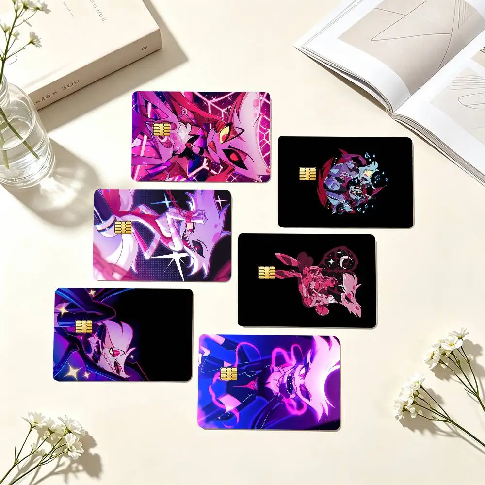 A-Angel Dust Hazbin Hotel Credit Card HD Stickers Small Chip Waterproof Sticker Game Card Decal Gift