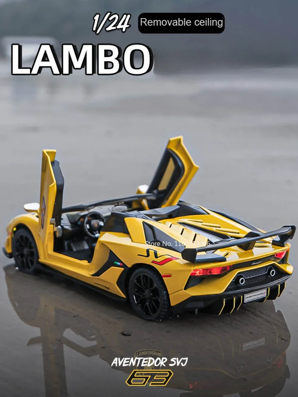 Lambo-modelo de coche de aleación SVJ63, vehículo de juguete de Metal fundido a presión, con sonido ligero, súper coche deportivo, regalos de