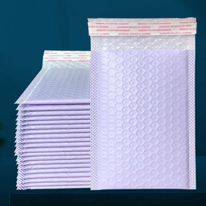 Auto selo acolchoado Envelopes, roxo poliéster bolha Mailers, sacos de presente, embalagem Envelope, livro, 10pcs