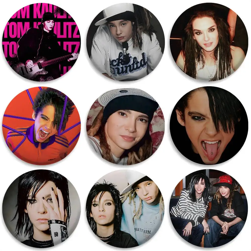 

T-Tom B-Bill Kaulitz Singer Badges Round Exquisite Badge Brooches Creative Pins For Clothes Hat Backpack Gift Accessories