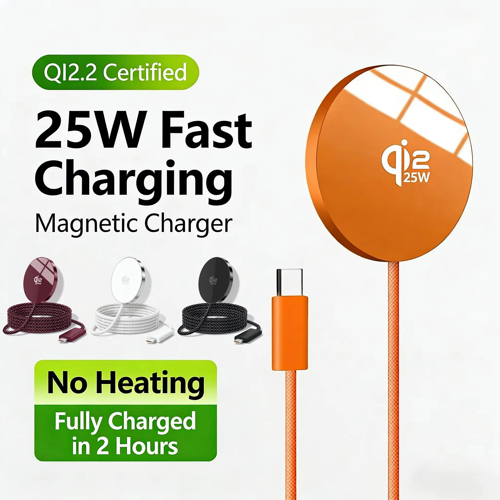 Neues Qi2.2 25W Magnetisches Kabelloses Ladegerät für Magsafe Ladestation Mini Schnelllade-Pad für iPhone18 17 16 15 14 13 12 ProMax