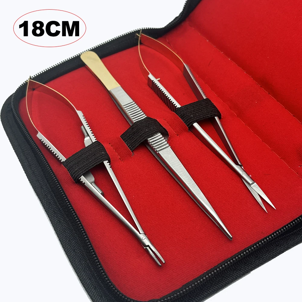 

18cm Surgical Scissors Orthodontic Implant Holding Forceps Tweezer Dental Castroviejo Needle Holder Dentistry Tools