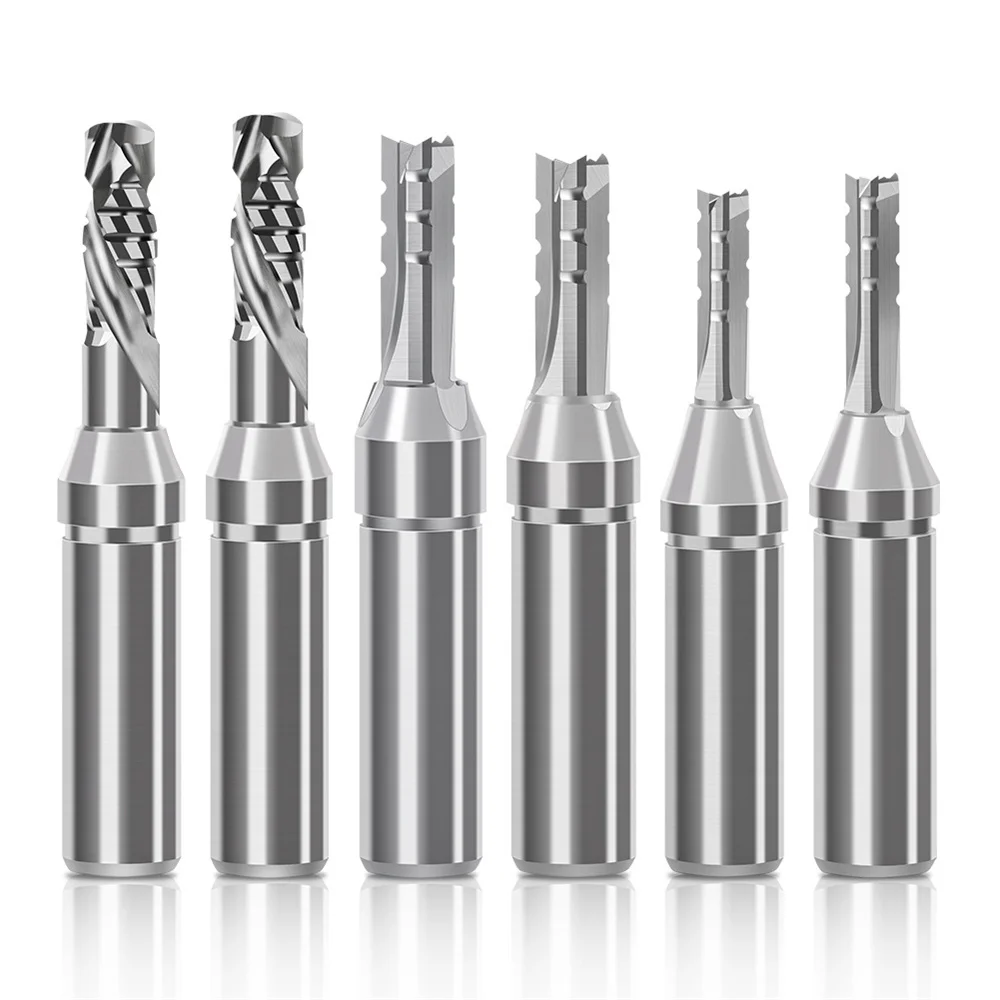 1/2 Inch 12.7mm Shank Tungsten Mortising Carbide Router Bit 2 Flutes/3 Flutes TCT Straight Router Bit Straight Flute End Milling