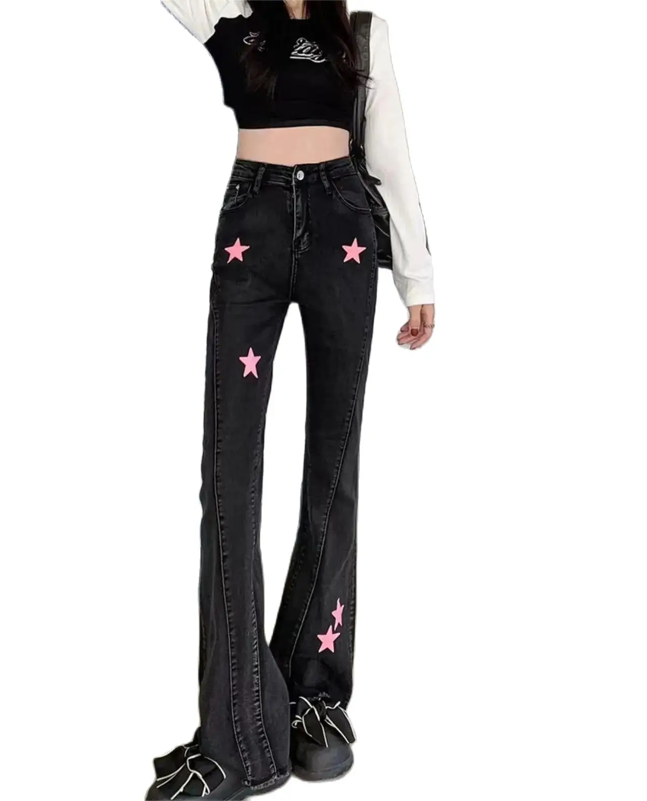 

2024 Spring Summer Trend Flared Jeans Woman High Waist Y2k Straight Baggy Fashion Women's Straight loose high street Jeans